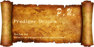 Prediger Urzula névjegykártya